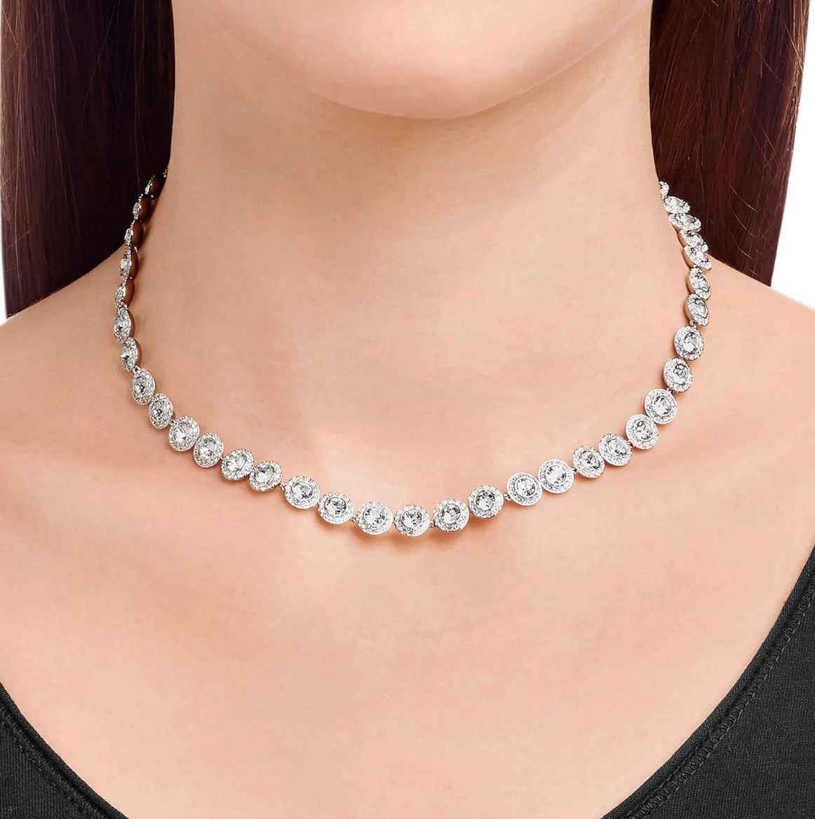Swarovski Angelic Round Crystal Collar Necklace