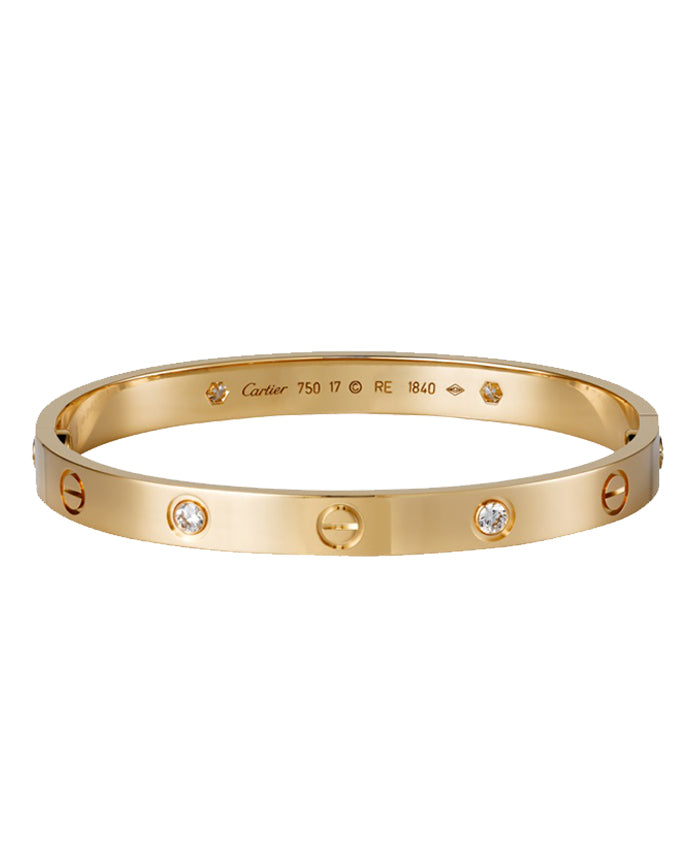 Cartier thin love bracelet with diamond